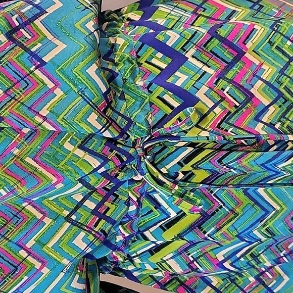 Amanda Uprichard Silk Chevron Print Tie Waist 3/4 Sleeve Dress Size See Comment - Picture 5 of 9
